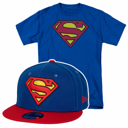 Superman Classic Logo New Era Hat & T-Shirt Set